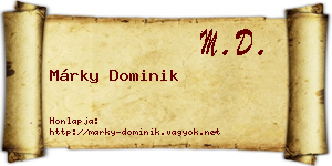 Márky Dominik névjegykártya