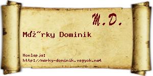 Márky Dominik névjegykártya